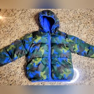 Vibrant Camouflage Puffer Jacket